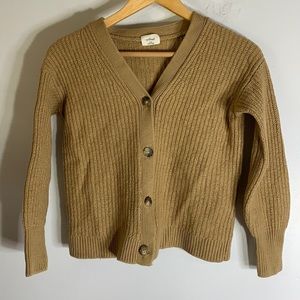 Wilfred‎ merino wool camel button down cardigan